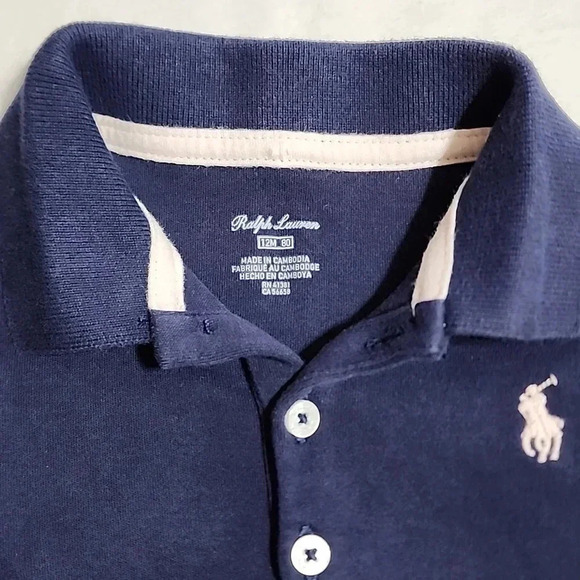 Baby Girl Ralph Lauren Ruffled Dress, Blue, Size 12M, PreOwned - Picture 5 of 8